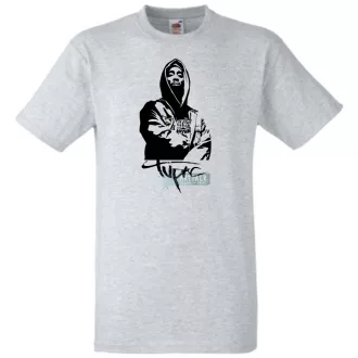 Stencil Tupac férfi rövid ujjú póló
