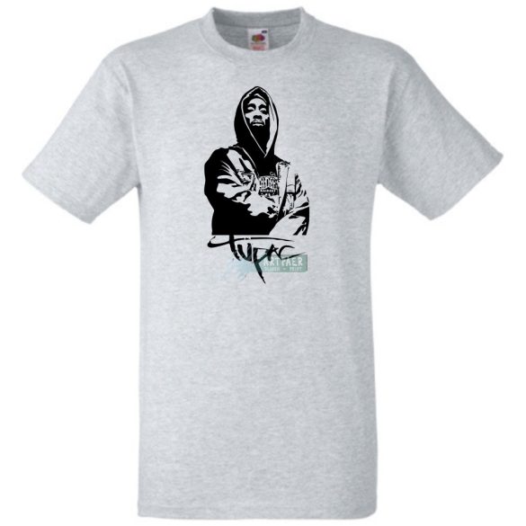 Stencil Tupac férfi rövid ujjú póló