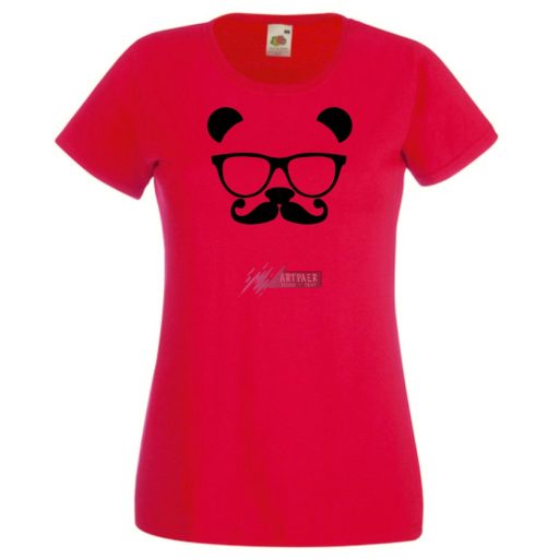 Panda Glasses & Mustache női rövid ujjú póló