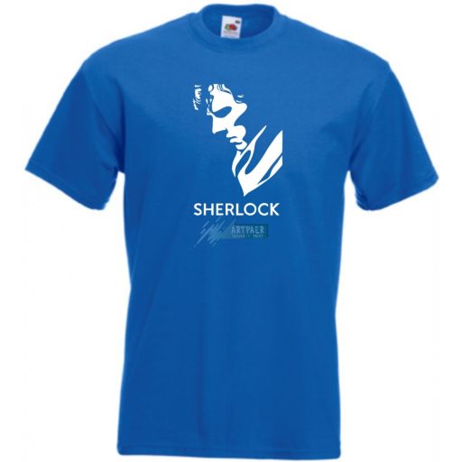 Sherlock detective stencil férfi rövid ujjú póló