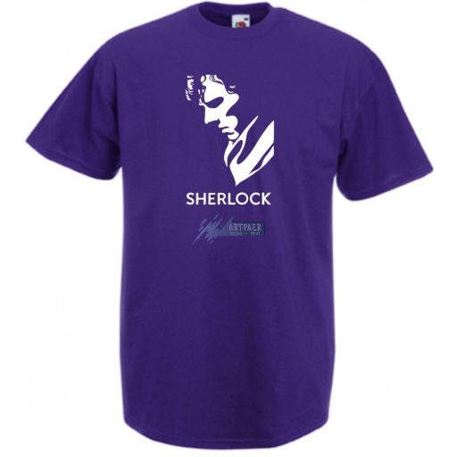 Sherlock detective stencil férfi rövid ujjú póló