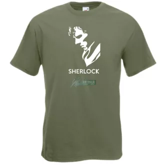 Sherlock detective stencil férfi rövid ujjú póló