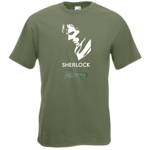 Sherlock detective stencil férfi rövid ujjú póló