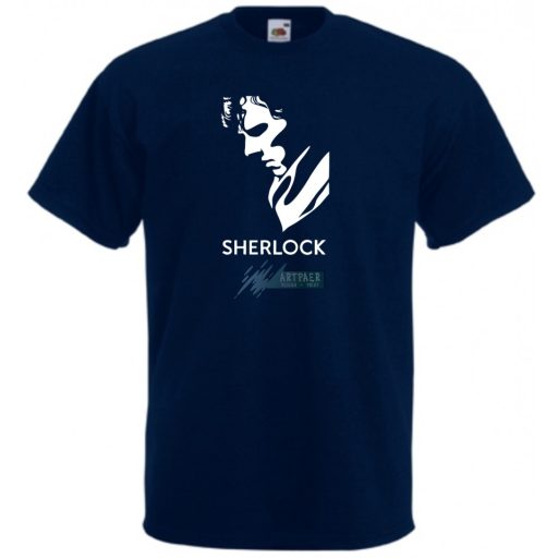 Sherlock detective stencil férfi rövid ujjú póló