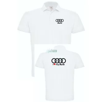 I Love My Audi Autó fan galléros férfi póló