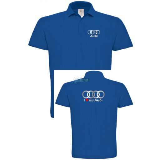 I Love My Audi Autó fan galléros férfi póló