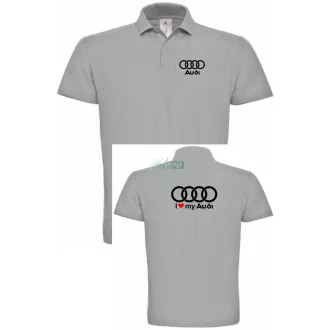 I Love My Audi Autó fan galléros férfi póló