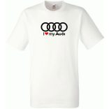I Love My Audi Autó fan férfi rövid ujjú póló