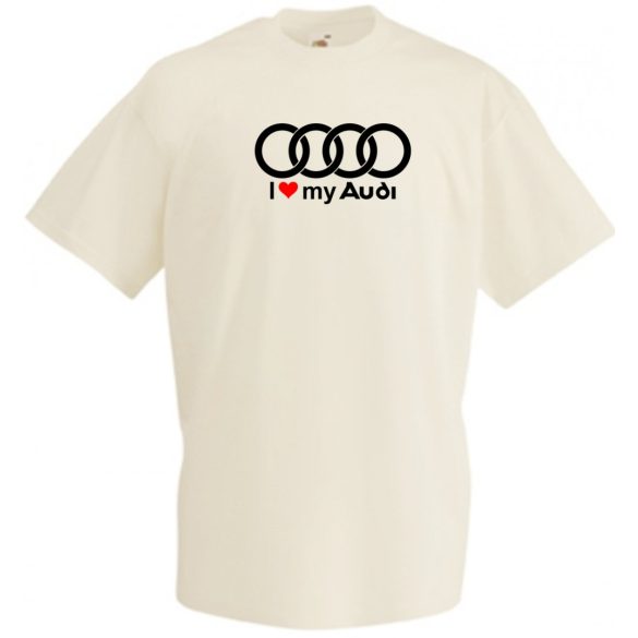 I Love My Audi Autó fan férfi rövid ujjú póló