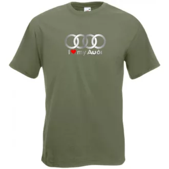 I Love My Audi Autó fan férfi rövid ujjú póló