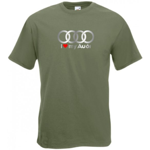 I Love My Audi Autó fan férfi rövid ujjú póló
