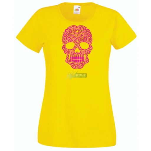 Swirling Sugar Skull női rövid ujjú póló