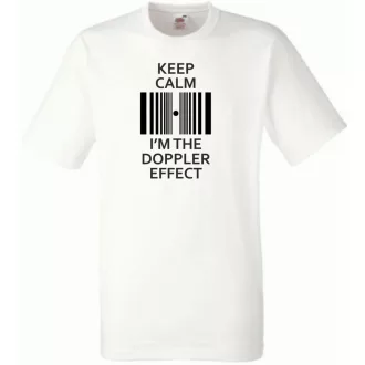   Keep Calm - Doppler Effect - Bazinga stílus férfi rövid ujjú póló