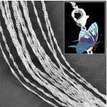 Ezüstözött, csavart mintázatú, alap nyaklánc - 16"