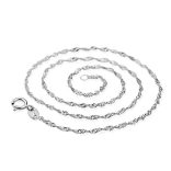 Ezüstözött, csavart mintázatú, alap nyaklánc - 16"