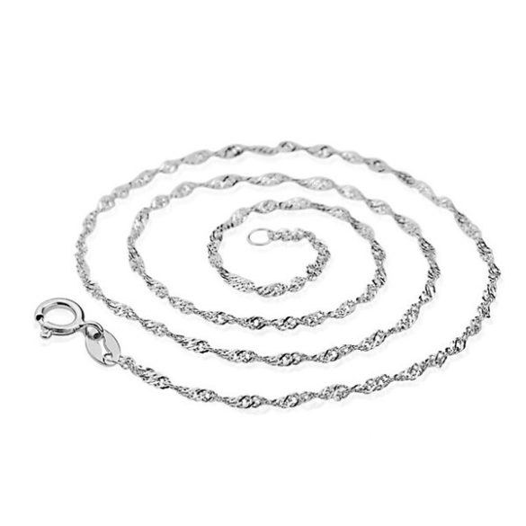 Ezüstözött, csavart mintázatú, alap nyaklánc - 16"