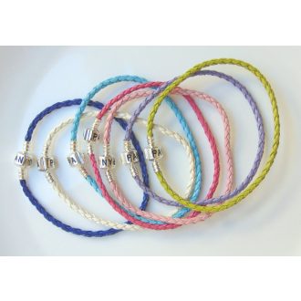   Pandrea alap karkötő ezüst színű pandora stílusú zárszerkezettel, fonott bőr - különböző színekben