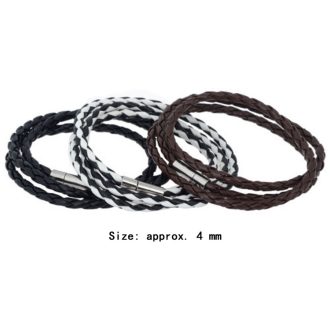   Pandrea alap karkötő nyaklánc, pepita (fehér-azurkék), fonott bőr