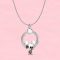 Ezüstözött nyaklánc pandora stílusú egérke, charm-os medállal