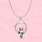 Ezüstözött nyaklánc pandora stílusú egérke, charm-os medállal