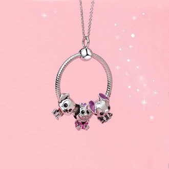   Ezüstözött nyaklánc pandora stílusú kicsi hősök, charm-os medállal