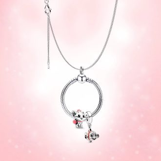   Ezüstözött nyaklánc pandora stílusú kicsi hősök, charm-os medállal