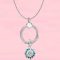 Ezüstözött nyaklánc pandora stílusú, virág, charm-os medállal