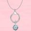 Ezüstözött nyaklánc pandora stílusú, virág, charm-os medállal