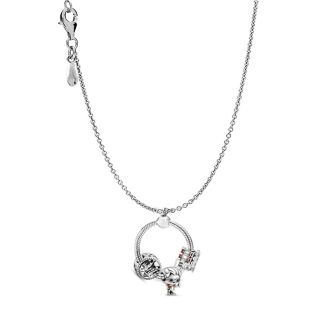   Ezüstözött nyaklánc pandora stílusú Harry varázs -iskola -vonat, charm-os medállal