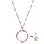 Rózsaaranyozott nyaklánc pandora stílusú szerencsehozó charm medállal
