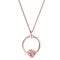 Rózsa aranyozott nyaklánc pandora stílusú, kristály charm-os medállal (másolat)