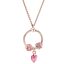 Rózsa aranyozott nyaklánc pandora stílusú, kristály charm-os medállal