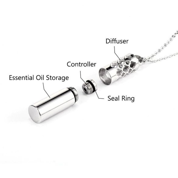Halacskás aromaterápiás medál, illóolaj tartály, nyaklánc 316L rozsdamentes acél
