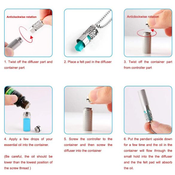 Halacskás aromaterápiás medál, illóolaj tartály, nyaklánc 316L rozsdamentes acél