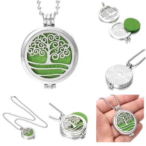 Tree of Life - Aromaterápiás medál-nyaklánc 316L rozsdamentes acél