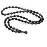 Fekete obszidián nyaklánc kereszt medállal