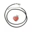 Fonott bőr nyaklánc vörös jáspis ásvány medállal