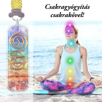   Reiki gyógyító energia kristály medál természetes kő 7 csakra fonott bőr nyaklánc