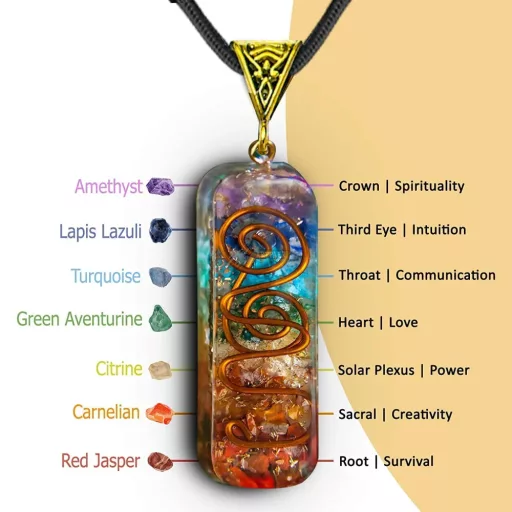 Reiki gyógyító energia kristály medál természetes kő 7 csakra fonott bőr nyaklánc