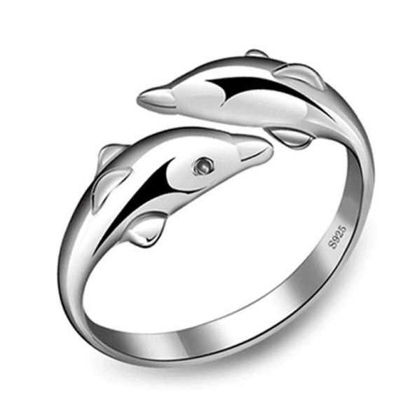 Delfinek - ezüstözött gyűrű