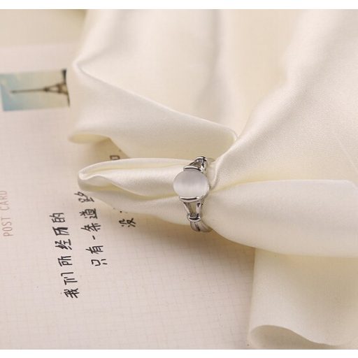 Ezüstözött opál köves gyűrű - Alkonyat