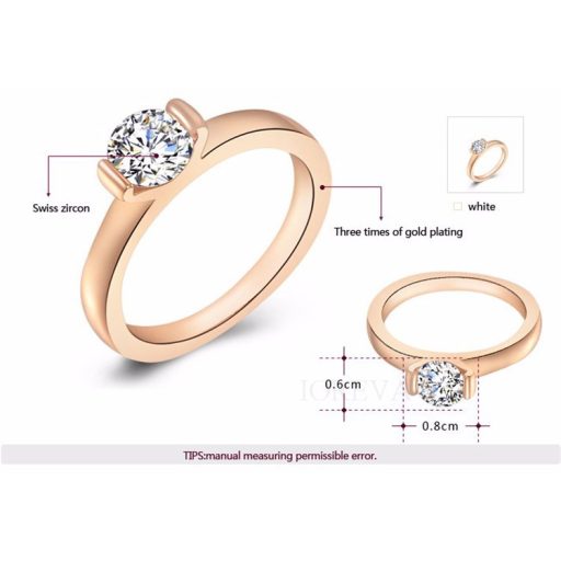 18k aranyozott gyűrű Swiss CZ kristály