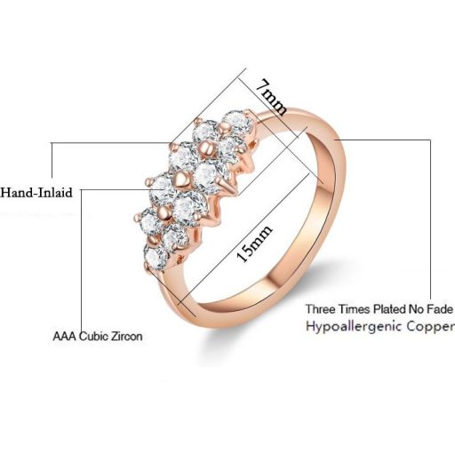 Aranyozott Czirkonium kristályos gyűrű