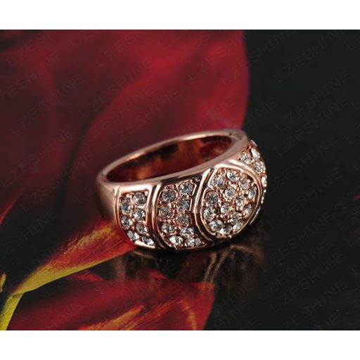 Rózsa aranyozott ausztria kristályos gyűrű