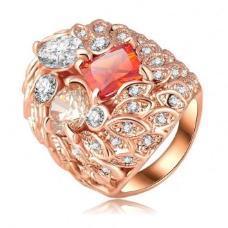 3 rétegben aranyozott gyűrű Austria és CZ kristállyal