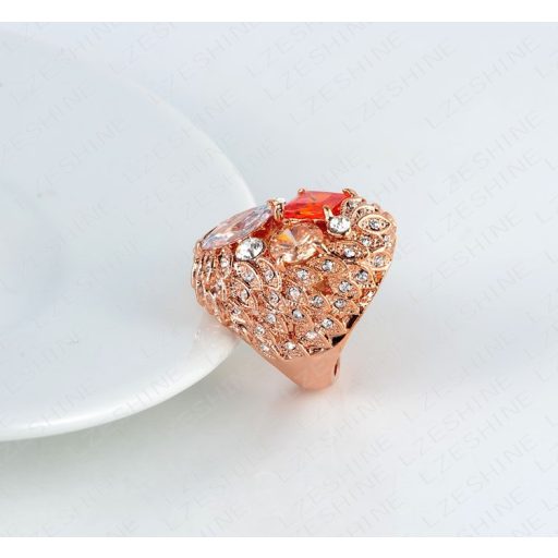 3 rétegben aranyozott gyűrű Austria és CZ kristállyal