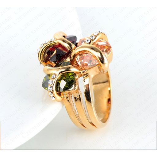 Party, alkalmi színes kristályos gyűrű