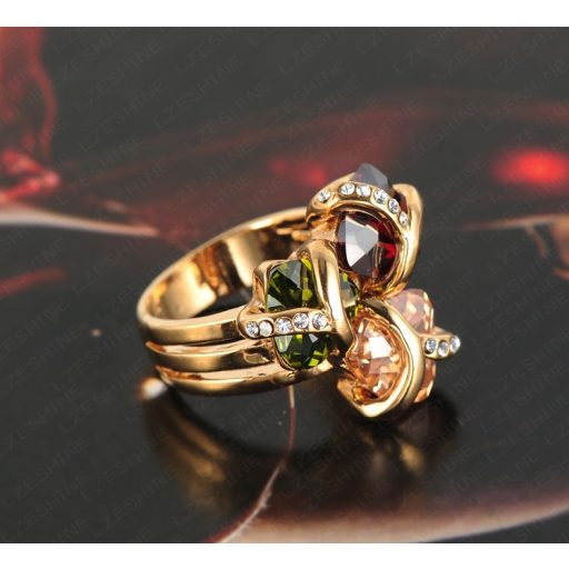 Party, alkalmi színes kristályos gyűrű