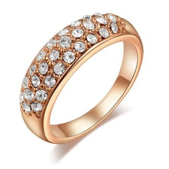 Aranyozott 3 soros ausztria kristályos gyűrű