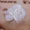 Ezüstözött, szívcsipkézett, feltűnően nagy gyűrű korlátozottan állítható méretű